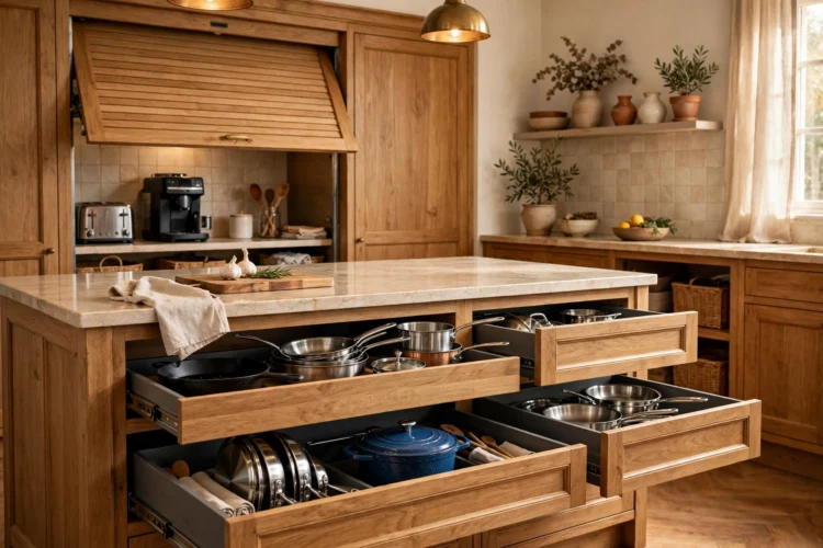 8 Kitchen Island Storage Ideas Hidden Inside the Base