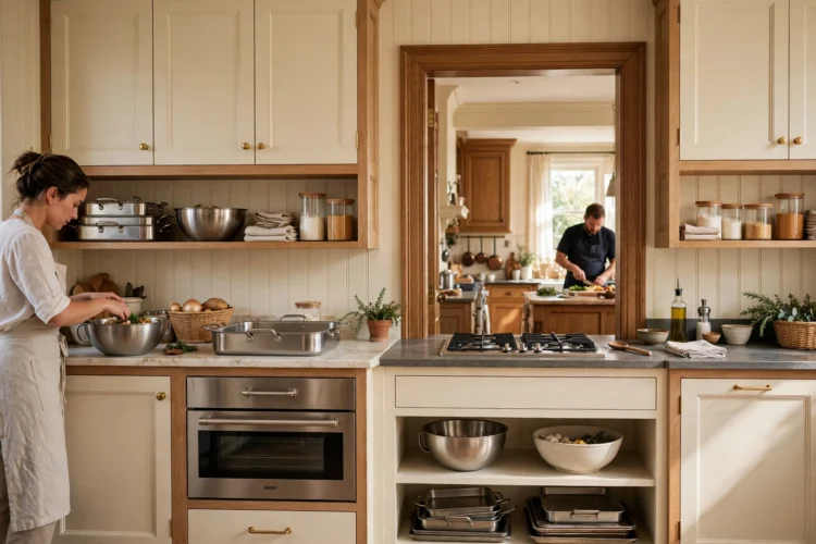 Prep kitchen with a second oven in a butler pantry